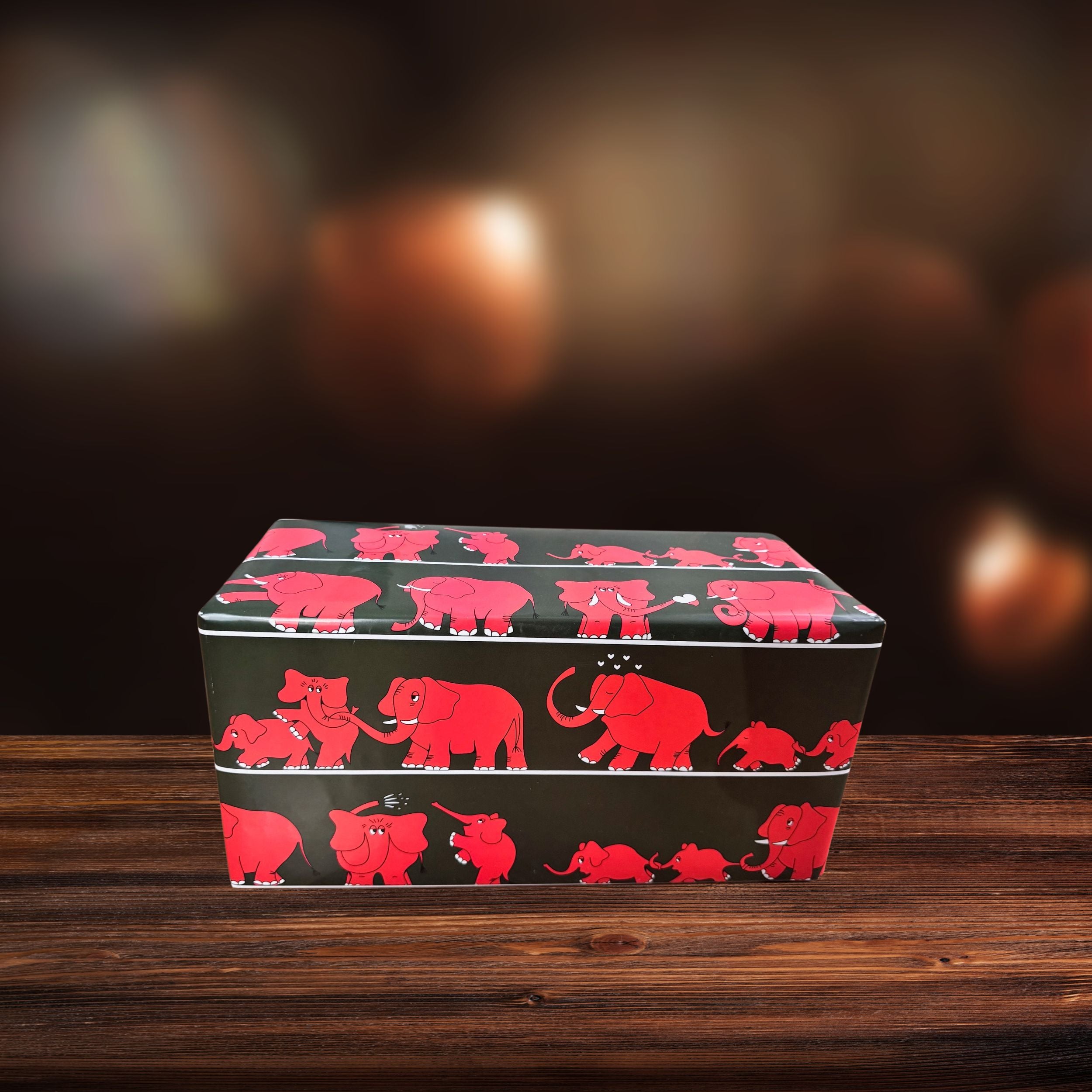 ❤️ Original Geschenkpapier "Sassie Baden-Baden" Rote Elefanten ❤️